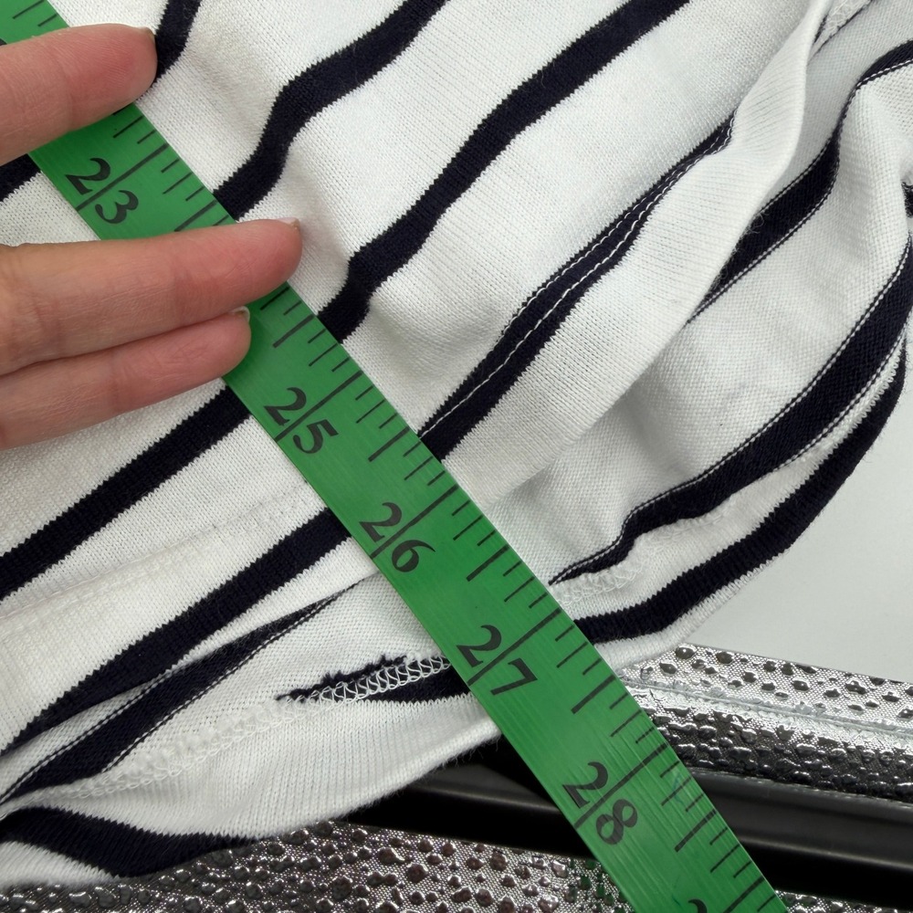 Talbots Plus Women's Size 3X Striped Cotton Boat Neck Top Gold‎ Knot Buttons - Picture 9 of 9